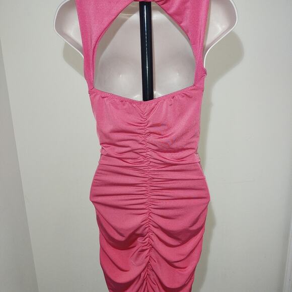 Y2K Pink Ruched Bodycon Dress – Shelly - Size M - Picture 5 of 5